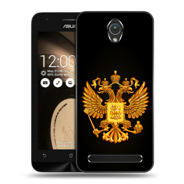 Пластиковый чехол на ASUS ZenFone Go 4.5 с принтом Герб России желтый