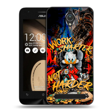 Пластиковый чехол на ASUS ZenFone Go 4.5 с принтом Дональд Дак Деньги