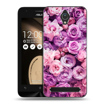 Пластиковый чехол на ASUS ZenFone Go 4.5 с принтом лавандовые розы Пластиковый чехол на ASUS ZenFone Go 4.5 с принтом лавандовые розы