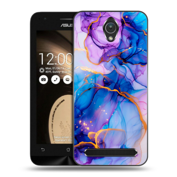 Пластиковый чехол на ASUS ZenFone Go 4.5 с принтом синий мрамор