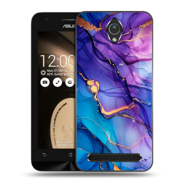 Пластиковый чехол на ASUS ZenFone Go 4.5 с принтом синий мрамор