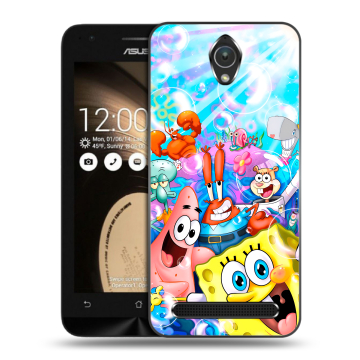 Пластиковый чехол на ASUS ZenFone Go 4.5 с принтом спанчбоб спанч боб