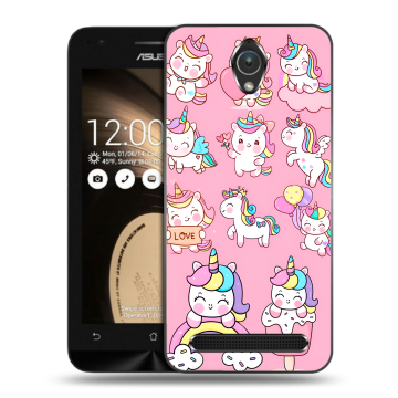 Пластиковый чехол на ASUS ZenFone Go 4.5 с принтом Единороги и радуга Пластиковый чехол на ASUS ZenFone Go 4.5 с принтом Единороги и радуга