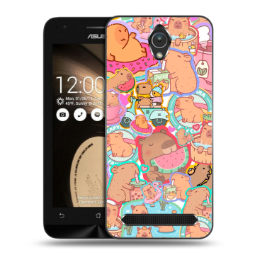 Пластиковый чехол на ASUS ZenFone Go 4.5 с принтом капибары Пластиковый чехол на ASUS ZenFone Go 4.5 с принтом капибары