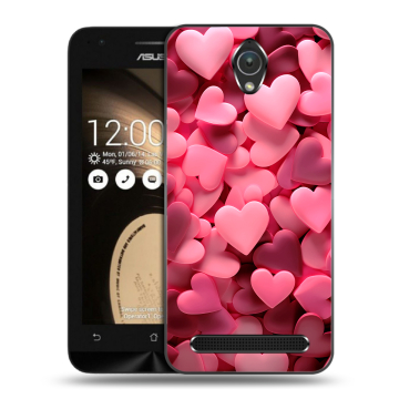 Пластиковый чехол на ASUS ZenFone Go 4.5 с принтом розовые сердечки Пластиковый чехол на ASUS ZenFone Go 4.5 с принтом розовые сердечки