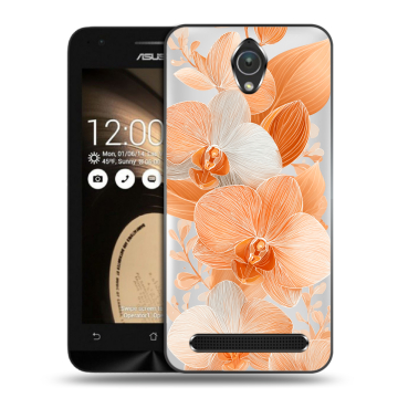 Пластиковый чехол на ASUS ZenFone Go 4.5 с принтом Бежевые цветы Пластиковый чехол на ASUS ZenFone Go 4.5 с принтом Бежевые цветы