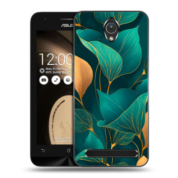 Пластиковый чехол на ASUS ZenFone Go 4.5 с принтом Листья и золото Пластиковый чехол на ASUS ZenFone Go 4.5 с принтом Листья и золото