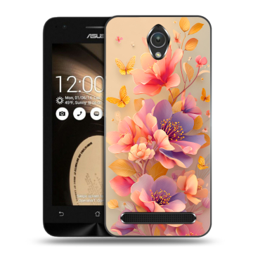 Пластиковый чехол на ASUS ZenFone Go 4.5 с принтом Цветы и бабочки Пластиковый чехол на ASUS ZenFone Go 4.5 с принтом Цветы и бабочки