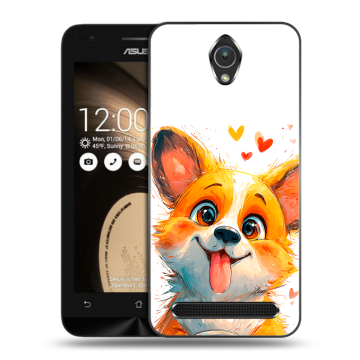 Пластиковый чехол на ASUS ZenFone Go 4.5 с принтом корги Пластиковый чехол на ASUS ZenFone Go 4.5 с принтом корги