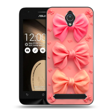 Пластиковый чехол на ASUS ZenFone Go 4.5 с принтом Розовые бантики