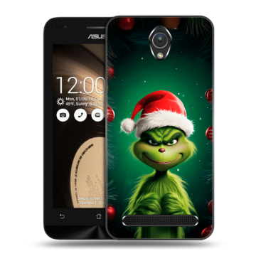Пластиковый чехол на ASUS ZenFone Go 4.5 с принтом Гринч Новый год Рождество Пластиковый чехол на ASUS ZenFone Go 4.5 с принтом Гринч Новый год Рождество