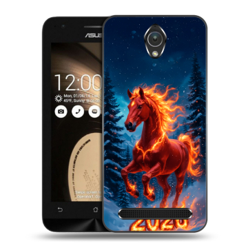 Пластиковый чехол на ASUS ZenFone Go 4.5 с принтом Новый год коня Пластиковый чехол на ASUS ZenFone Go 4.5 с принтом Новый год коня