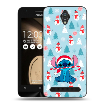 Пластиковый чехол на ASUS ZenFone Go 4.5 с принтом Стич Новый год Пластиковый чехол на ASUS ZenFone Go 4.5 с принтом Стич Новый год
