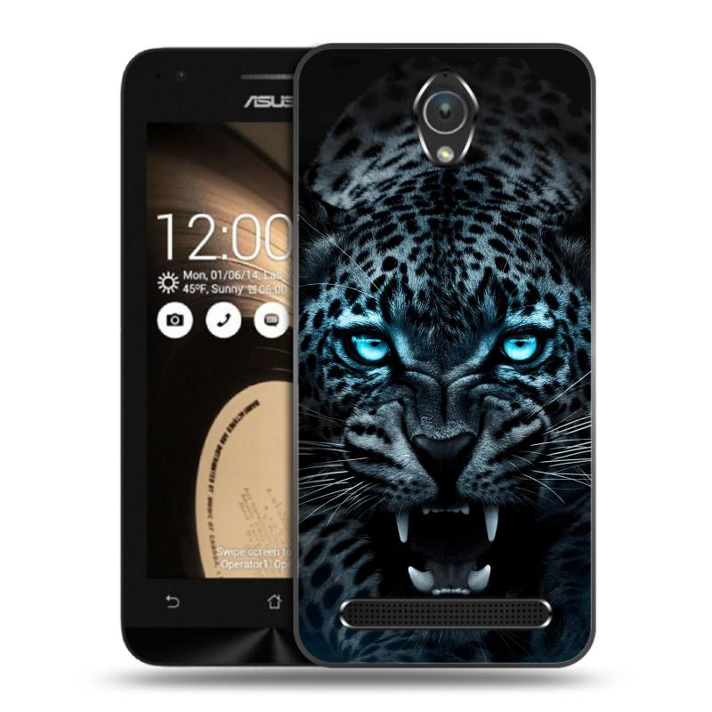 Пластиковый чехол на ASUS ZenFone Go 4.5 с принтом Темный леопард Пластиковый чехол на ASUS ZenFone Go 4.5 с принтом Темный леопард