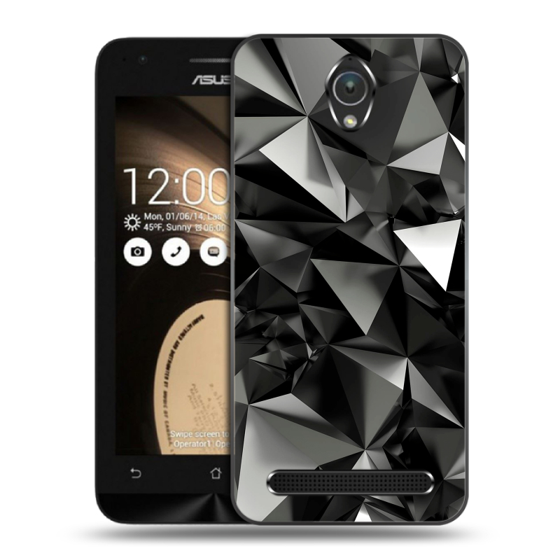 Пластиковый чехол на ASUS ZenFone Go 4.5 с принтом Черные кристаллы Пластиковый чехол на ASUS ZenFone Go 4.5 с принтом Черные кристаллы