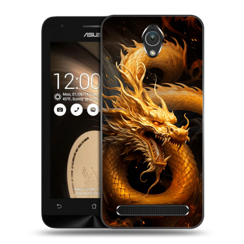 Пластиковый чехол на ASUS ZenFone Go 4.5 с принтом Золотой дракон Пластиковый чехол на ASUS ZenFone Go 4.5 с принтом Золотой дракон