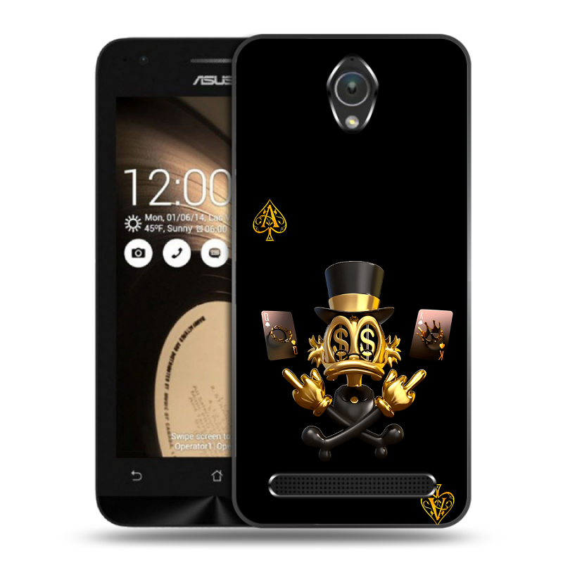 Пластиковый чехол на ASUS ZenFone Go 4.5 с принтом Золотой скрудж макдак Пластиковый чехол на ASUS ZenFone Go 4.5 с принтом Золотой скрудж макдак