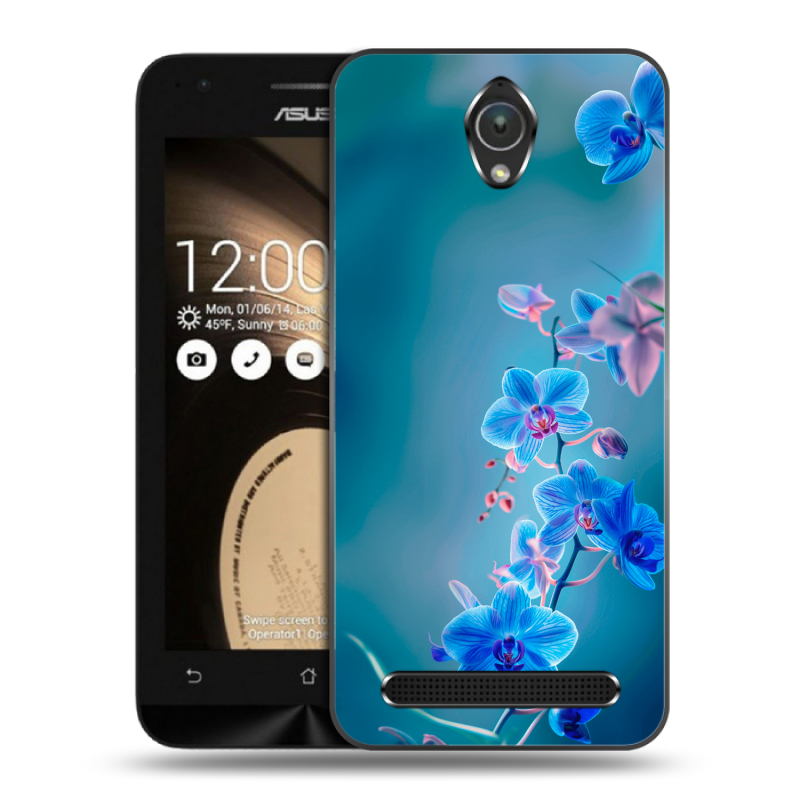 Пластиковый чехол на ASUS ZenFone Go 4.5 с принтом Голубые цветы Пластиковый чехол на ASUS ZenFone Go 4.5 с принтом Голубые цветы