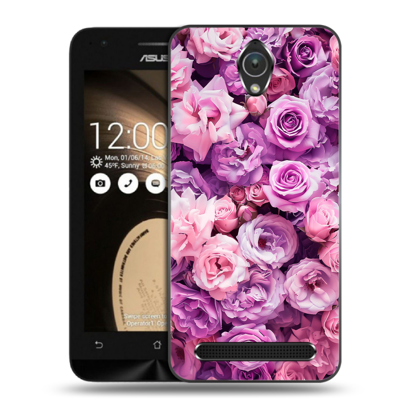 Пластиковый чехол на ASUS ZenFone Go 4.5 с принтом лавандовые розы Пластиковый чехол на ASUS ZenFone Go 4.5 с принтом лавандовые розы