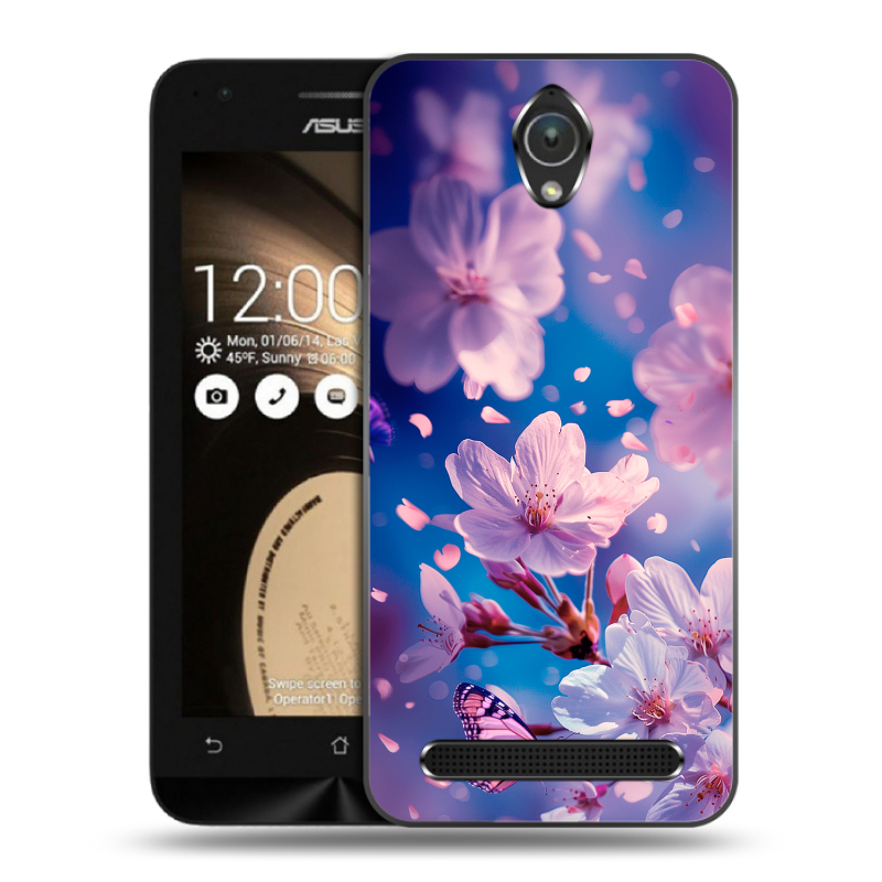 Пластиковый чехол на ASUS ZenFone Go 4.5 с принтом цветы бабочки Пластиковый чехол на ASUS ZenFone Go 4.5 с принтом цветы бабочки