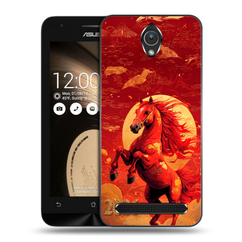Пластиковый чехол на ASUS ZenFone Go 4.5 с принтом Новый год Пластиковый чехол на ASUS ZenFone Go 4.5 с принтом Новый год