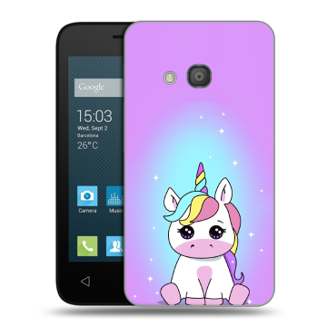 Пластиковый чехол на Alcatel One Touch Pixi 4 (4) с принтом Единорог Пластиковый чехол на Alcatel One Touch Pixi 4 (4) с принтом Единорог