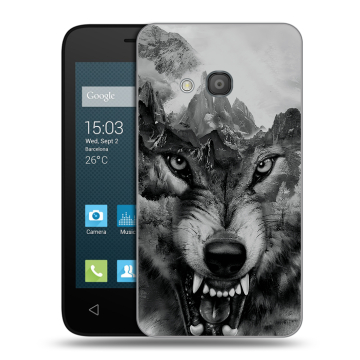 Пластиковый чехол на Alcatel One Touch Pixi 4 (4) с принтом Волк Пластиковый чехол на Alcatel One Touch Pixi 4 (4) с принтом Волк