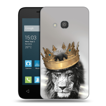 Пластиковый чехол на Alcatel One Touch Pixi 4 (4) с принтом Лев с короной Пластиковый чехол на Alcatel One Touch Pixi 4 (4) с принтом Лев с короной