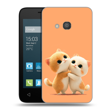 Пластиковый чехол на Alcatel One Touch Pixi 4 (4) с принтом Милые котики Пластиковый чехол на Alcatel One Touch Pixi 4 (4) с принтом Милые котики
