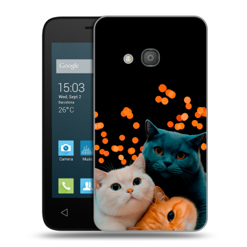Пластиковый чехол на Alcatel One Touch Pixi 4 (4) с принтом Кошки Пластиковый чехол на Alcatel One Touch Pixi 4 (4) с принтом Кошки