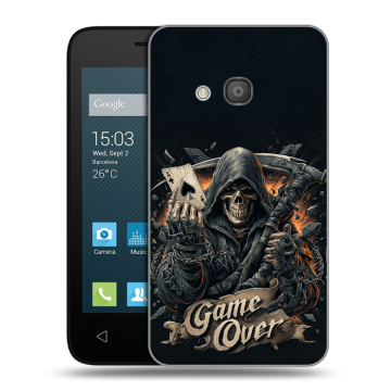 Пластиковый чехол на Alcatel One Touch Pixi 4 (4) с принтом Скелет карты Пластиковый чехол на Alcatel One Touch Pixi 4 (4) с принтом Скелет карты