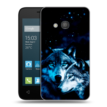 Пластиковый чехол на Alcatel One Touch Pixi 4 (4) с принтом Волки Пластиковый чехол на Alcatel One Touch Pixi 4 (4) с принтом Волки