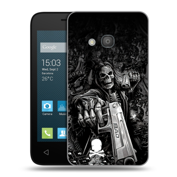 Пластиковый чехол на Alcatel One Touch Pixi 4 (4) с принтом Скелет Пластиковый чехол на Alcatel One Touch Pixi 4 (4) с принтом Скелет
