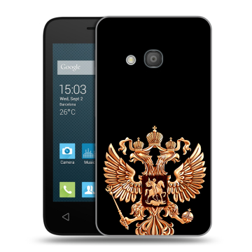 Пластиковый чехол на Alcatel One Touch Pixi 4 (4) с принтом Герб России золотой Пластиковый чехол на Alcatel One Touch Pixi 4 (4) с принтом Герб России золотой