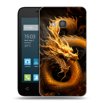 Пластиковый чехол на Alcatel One Touch Pixi 4 (4) с принтом Золотой дракон Пластиковый чехол на Alcatel One Touch Pixi 4 (4) с принтом Золотой дракон