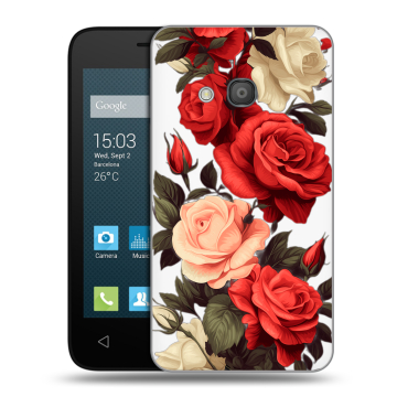 Пластиковый чехол на Alcatel One Touch Pixi 4 (4) с принтом Розы