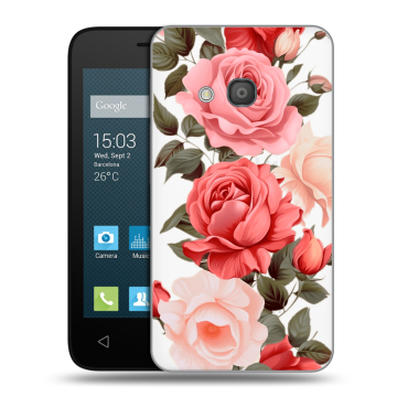 Пластиковый чехол на Alcatel One Touch Pixi 4 (4) с принтом Розы Пластиковый чехол на Alcatel One Touch Pixi 4 (4) с принтом Розы