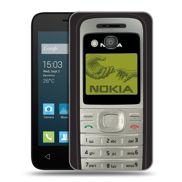 Пластиковый чехол на Alcatel One Touch Pixi 4 (4) с принтом Ретро Нокия