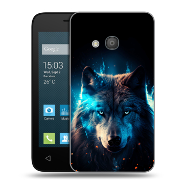 Пластиковый чехол на Alcatel One Touch Pixi 4 (4) с принтом Волк ночной