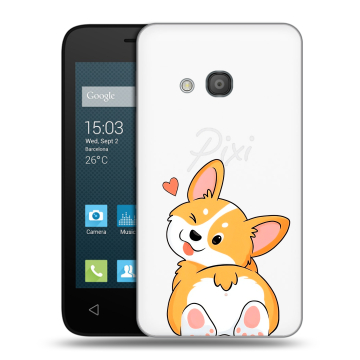 Пластиковый чехол на Alcatel One Touch Pixi 4 (4) с принтом Корги