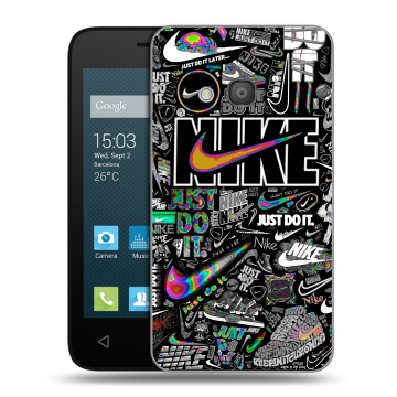 Пластиковый чехол на Alcatel One Touch Pixi 4 (4) с принтом Найк Пластиковый чехол на Alcatel One Touch Pixi 4 (4) с принтом Найк