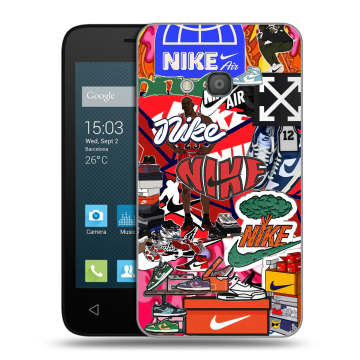 Пластиковый чехол на Alcatel One Touch Pixi 4 (4) с принтом Найк Nike яркий