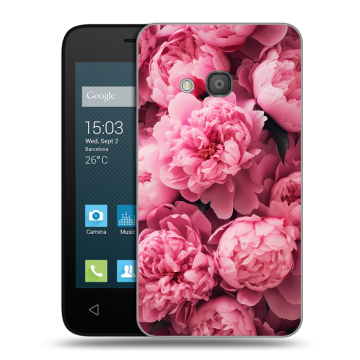 Пластиковый чехол на Alcatel One Touch Pixi 4 (4) с принтом цветы пионы