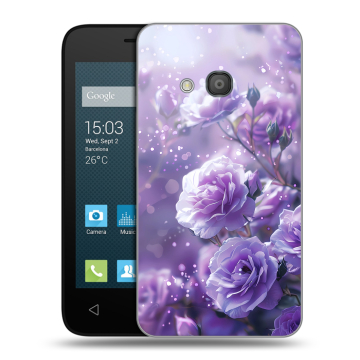 Пластиковый чехол на Alcatel One Touch Pixi 4 (4) с принтом Розы цветы Пластиковый чехол на Alcatel One Touch Pixi 4 (4) с принтом Розы цветы