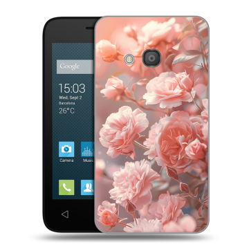 Пластиковый чехол на Alcatel One Touch Pixi 4 (4) с принтом Розовые розы