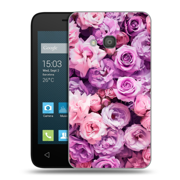 Пластиковый чехол на Alcatel One Touch Pixi 4 (4) с принтом лавандовые розы