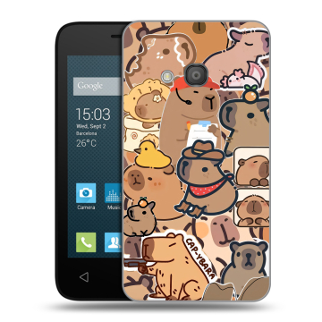 Пластиковый чехол на Alcatel One Touch Pixi 4 (4) с принтом капибара