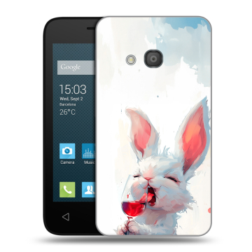 Пластиковый чехол на Alcatel One Touch Pixi 4 (4) с принтом кролик зайчик