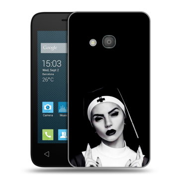 Пластиковый чехол на Alcatel One Touch Pixi 4 (4) с принтом монашка Пластиковый чехол на Alcatel One Touch Pixi 4 (4) с принтом монашка