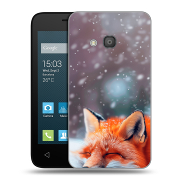 Пластиковый чехол на Alcatel One Touch Pixi 4 (4) с принтом лиса Пластиковый чехол на Alcatel One Touch Pixi 4 (4) с принтом лиса